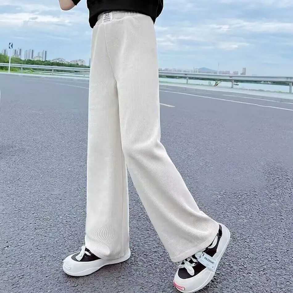 Girls Wide Leg Pants New Spring/Summer Trend Childrens Cowboy Casual Straight Leg Pants Girls Trend Weight Loss PantsT250318