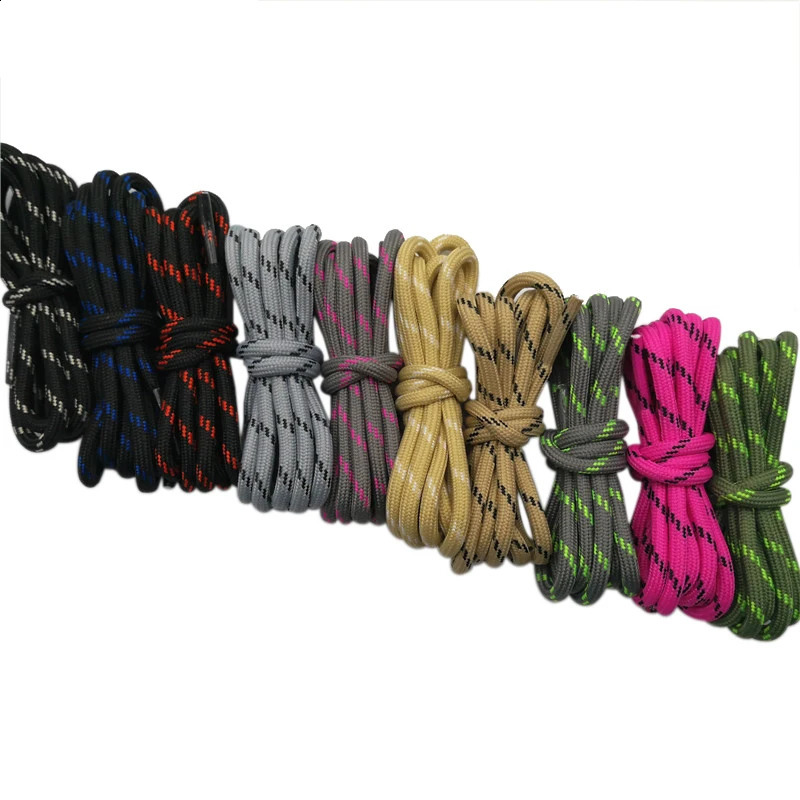 Coolstring Outdoor Round Rope Hiking Shoes Laces Striped Wear Resistant Sneakers Boot Shoelaces Strings For Men And Women Sports 250319