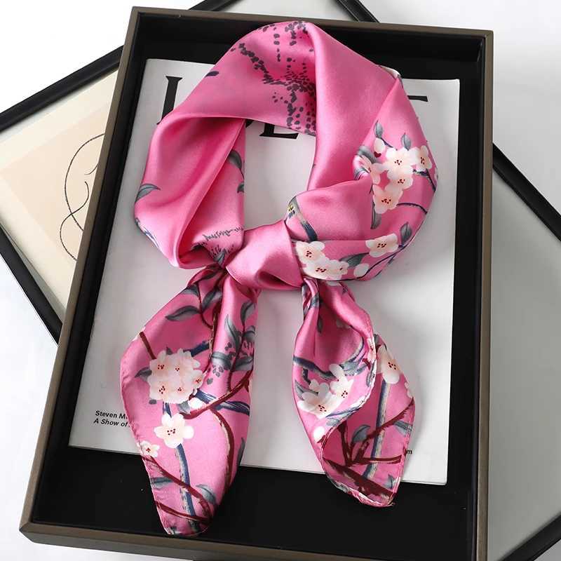 70 * 70cm silk texture brand design scarf printed shawl headband Fem hair wrist strap neck tie X250319