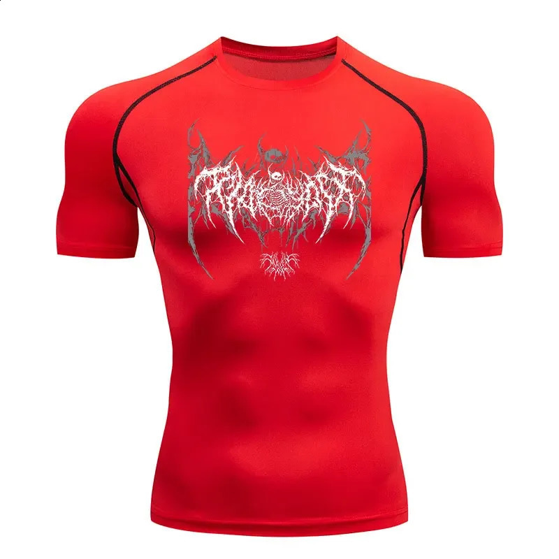 Y2K Compression Shirt Men Fitness Gym Skeleton Sport Running T-Shirt Rashgard Tops Tee Quick Dry Short Sleeve T-Shirt For Men 250319