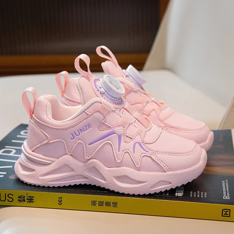 Pink and White Dad Shoes for Baby Fashion Children Comfortable Breathable Sneakers Non-slip School Casual Walking Footwear 250319