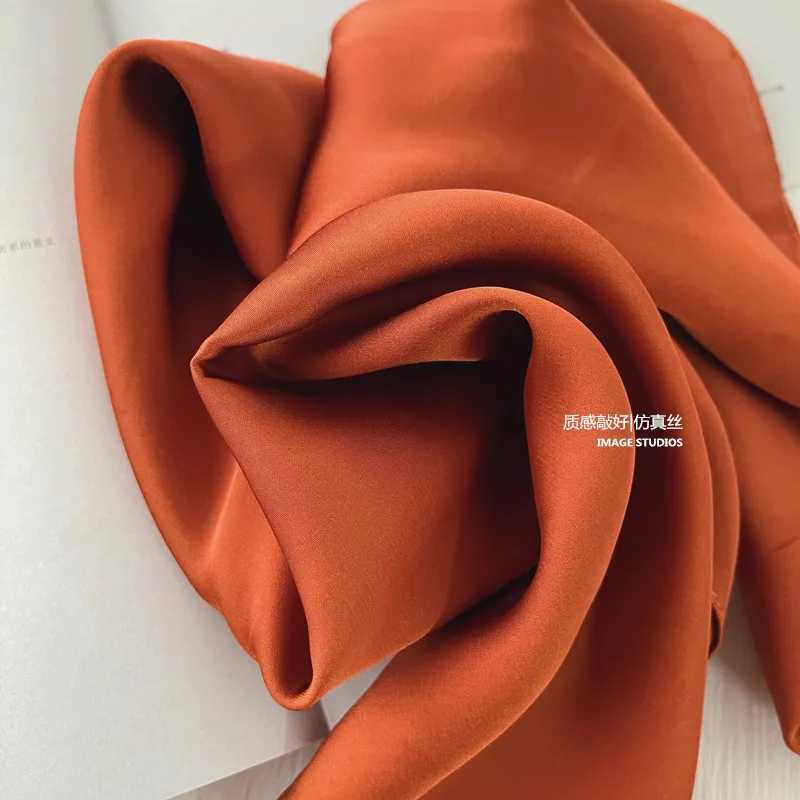 Luxury Solid 70*70cm Silk Square Scarf Wen Soft Satin Hairband Neckerchief Tie Fem band Foard Bag Ribbon Gift X250319