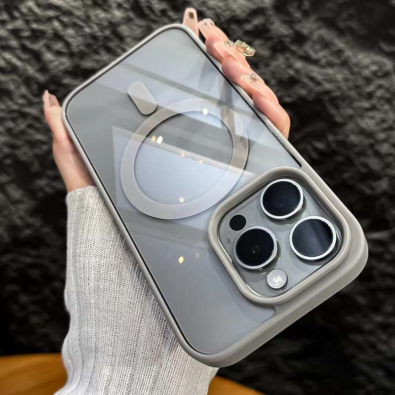 Shockproof Clear Transparent Phone Case for iPhone 12 13 14 15 16 Pro Max Wireless Charging Magnetic Back Cover Funda