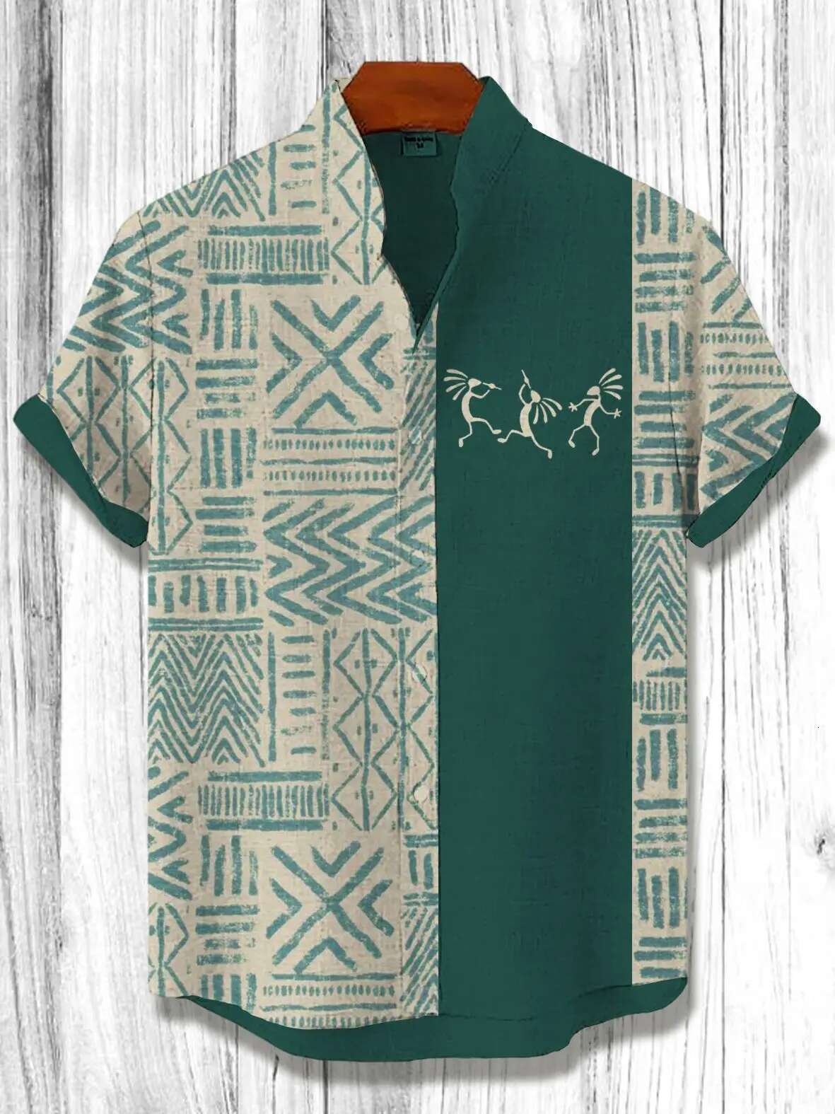 2025 Vintage African Style Retro Ethnic Tribal Short Sleeve Tops Fashion Casual Vacation Streetwear Men's Shirt
