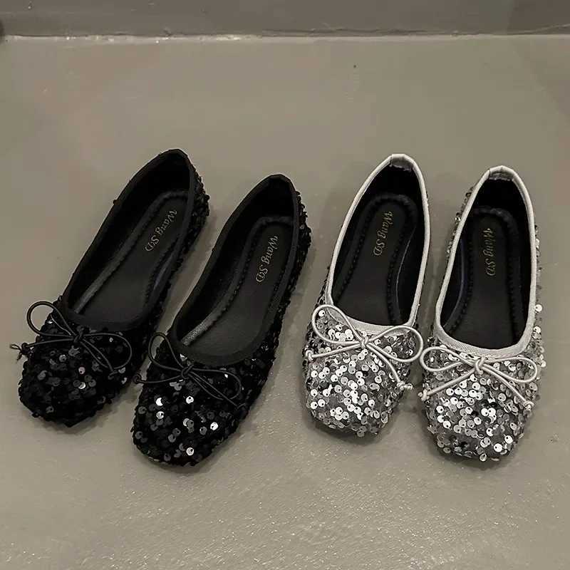 Womens Mary Jane Shoes 2024 Spring New Flat Bottom Shallow Mouth Elegant Daily Comfortable Soft Bottom Square Head Womens ShoesXJ250319