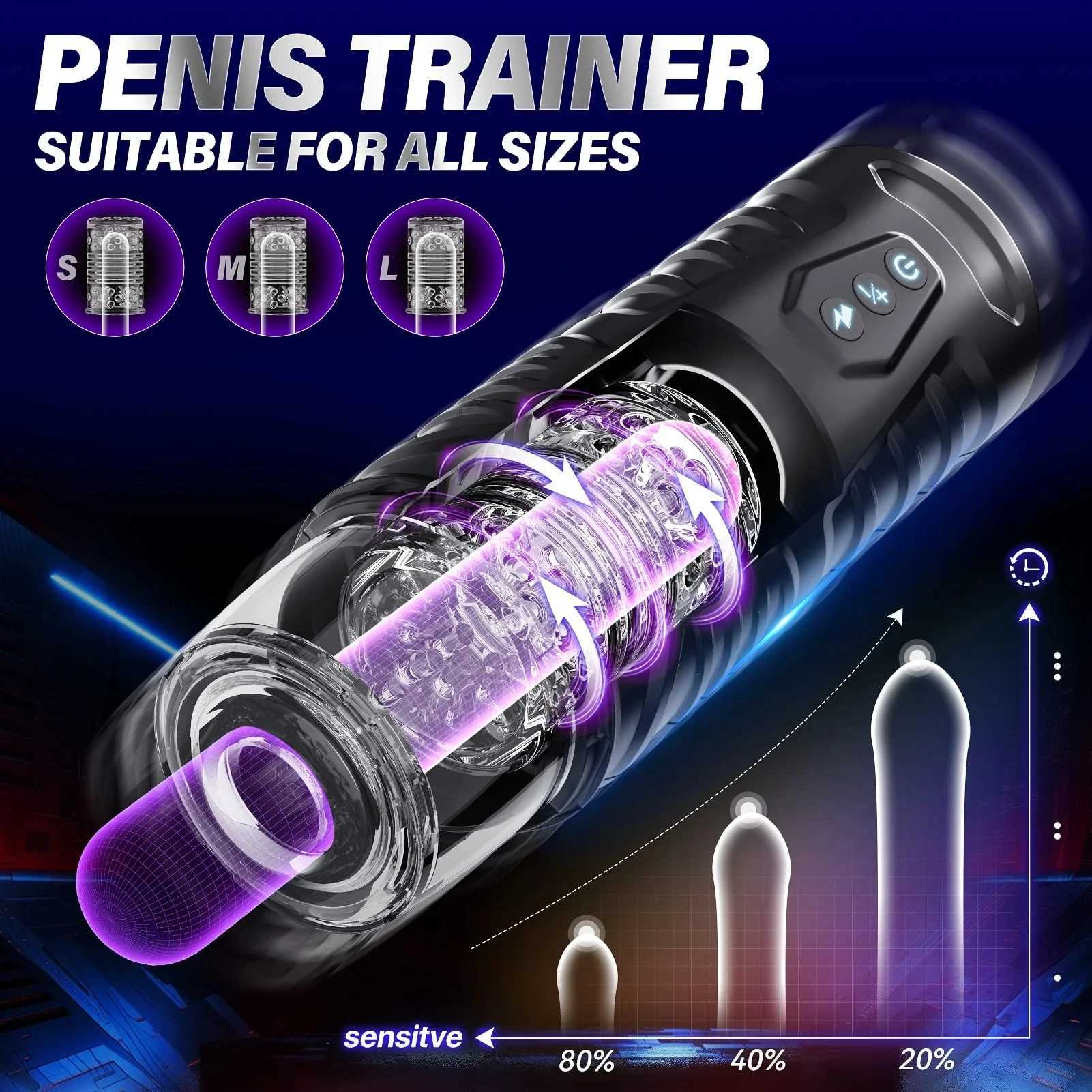 Hannibal Automatic Male Masturbators 7 Thrusting Rotating Suction Cup for Penis Stimulation Pocket Pussy Adult Toys for MenXJ250319