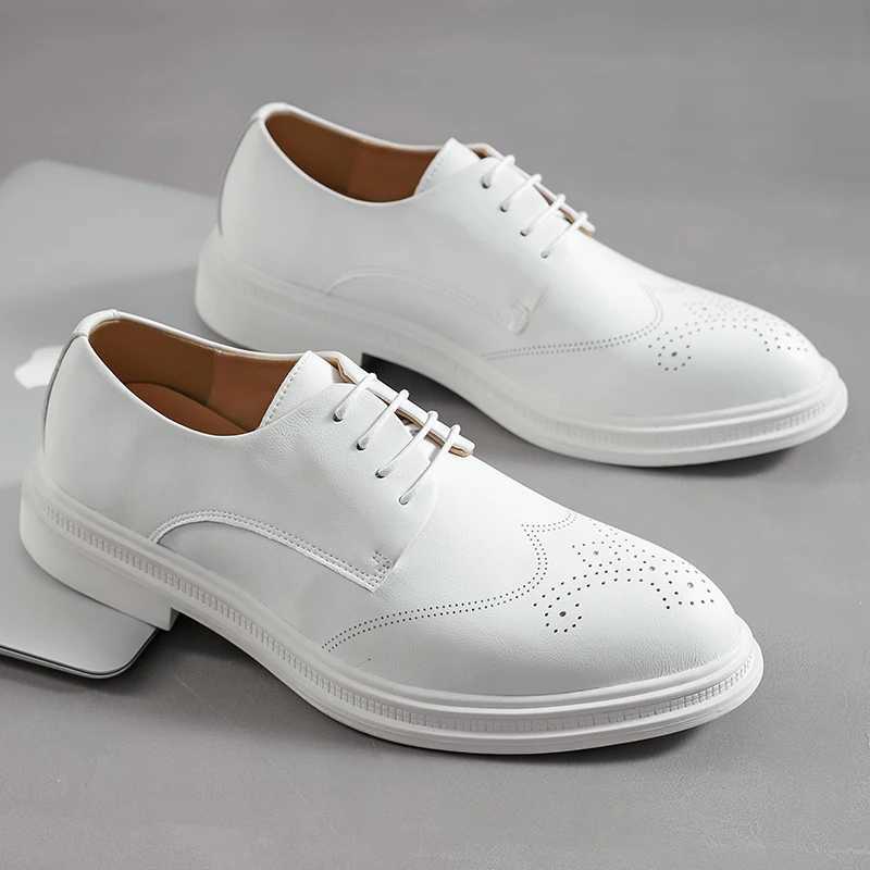 New Men British Gentleman Women White Formal Brogues Shoes Male Dress Wedding Prom Homecoming Shoes Social MenXJ250319