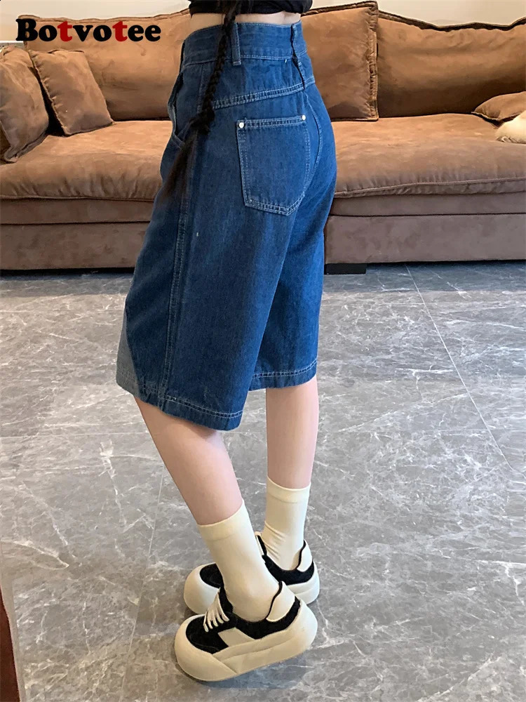 Botvotee Blue Summer Bermuda Womens Jeans Korean Fashion Street Clothing Kayaking Work Denim Shorts 250317