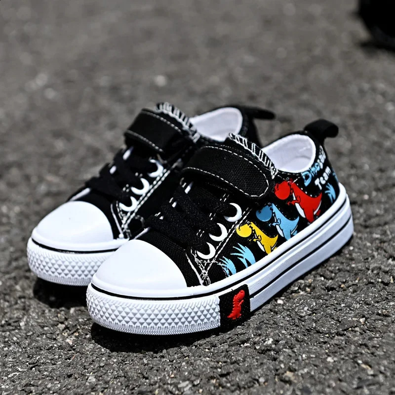 Children Casual Shoes Boys Canvas Shoes Kids Sneakers Cartoon Dinosaur Dino Fashion Classic School Students Girls Shoes Soft 250319