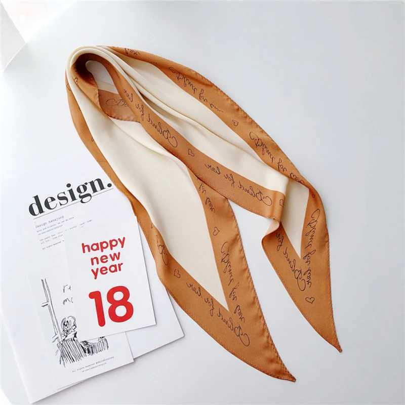 Dolphin Spring Wen Diamond Scarf 110x35cm letter printed chiffon silk fresh style womens small ribbon X250319