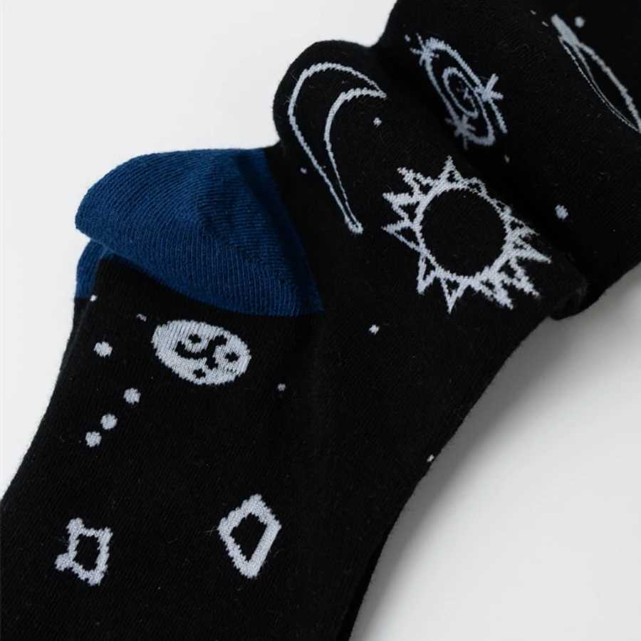 MYORED 1 double autumn-winter new sun planet star pattern mens cotton socks X250319