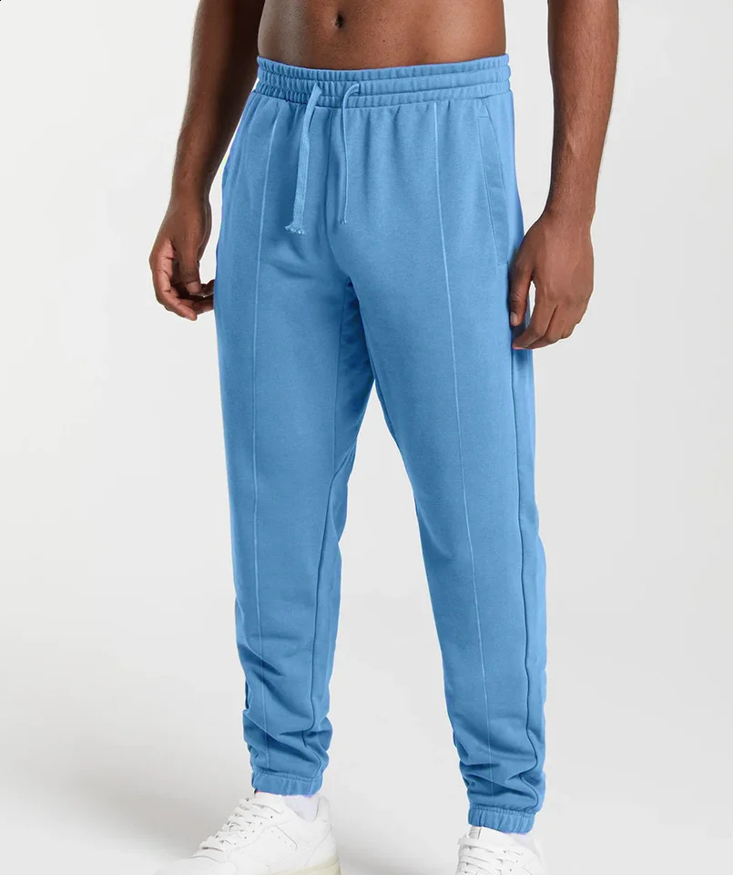Mens drawstring casual pants straight autumn and winter jogging multi pocket solid color sports 250319