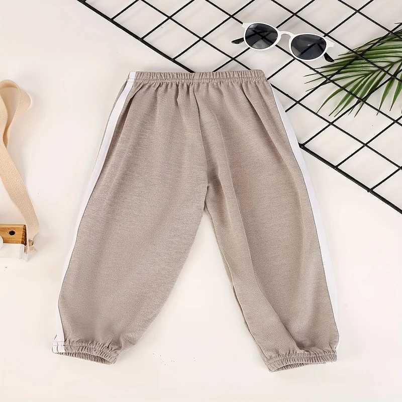 Summer boys clothing childrens girls casual side striped patchwork work pants childrens breathable sports jogging bottom TrousersT250318