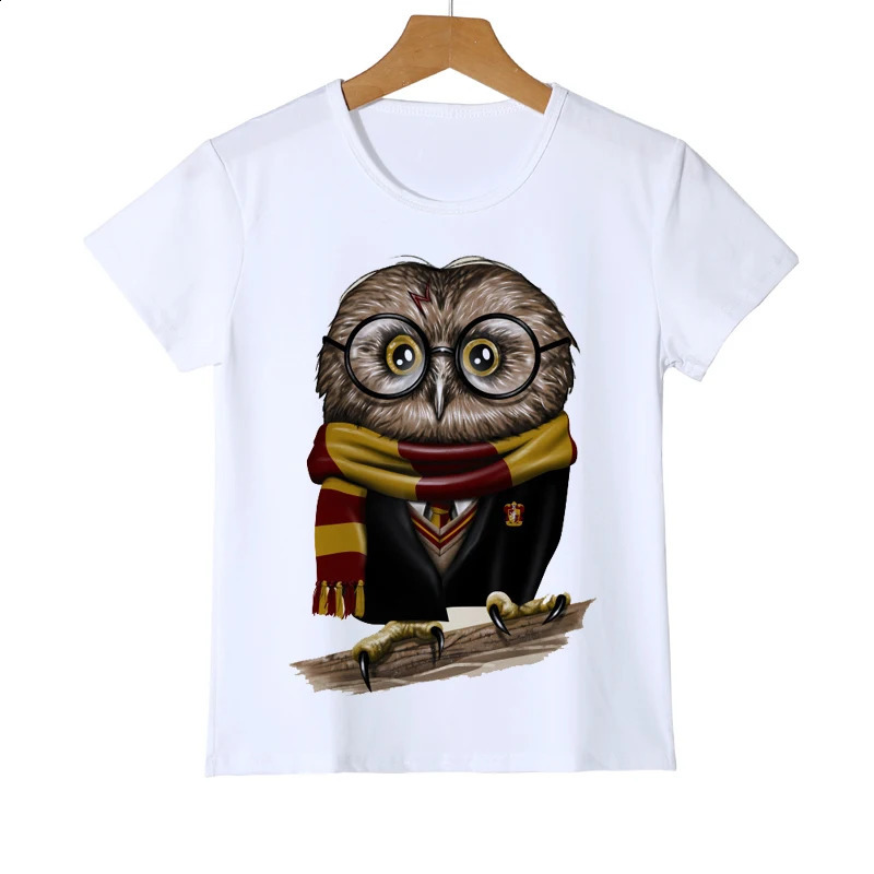 Fashion Kids Short Sleeve Owl Print T-shirt Summer Boys Casual Tops Girl Cool Hipster Tee Cute Animal n T shirt 250319