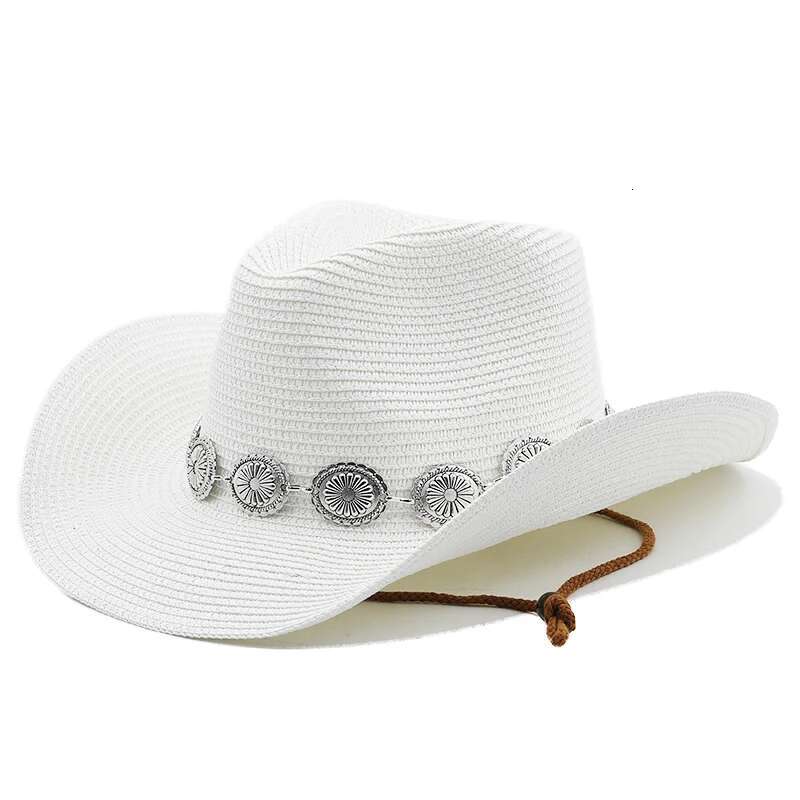 New Summer Men Women Straw Hollow Western Cowboy Hat Elegant Lady Punk Brand Sombrero Hombre Cowgirl Outdoor Jazz Beach Sun Hat