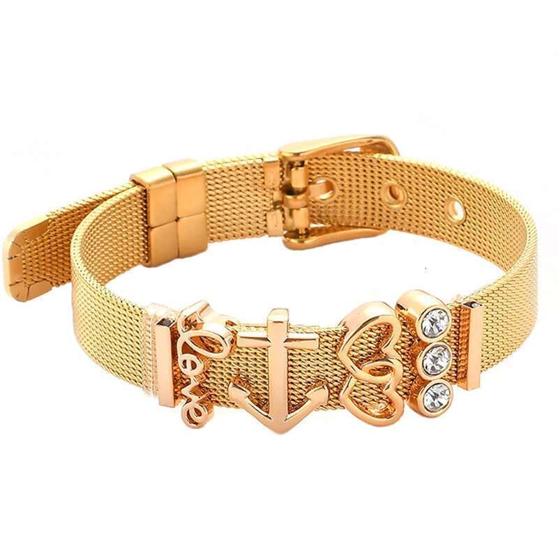 Fashion Stainless Steel Mesh Bracelets Original Heart To Heart Beads Kepper Bangle Bracelet For Women Men Jewelry Gift Wholesale