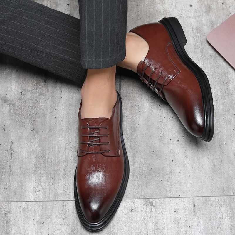 Elevator shoes mens dress shoes 3/6/8cm mens formal shoes winter/spring classic business luxury mens Oxford shoe set shoesXJ250319