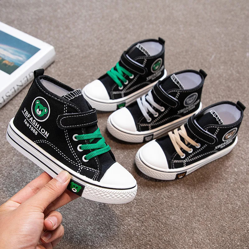 Mens and Womens High-Top Canvas Shoes Autumn and Winter Childrens Casual Board Shoes Childrens Casual Childrens Shoes 250319
