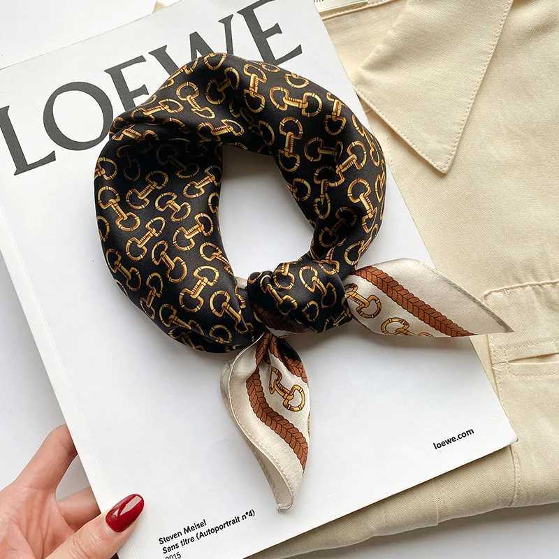 Wen Small 100% Pure Silk Scarf 53cm Square Fashion Printed Scarf Neck Hair Wrist Bandana Tight Tie Shawl Luxury X250319