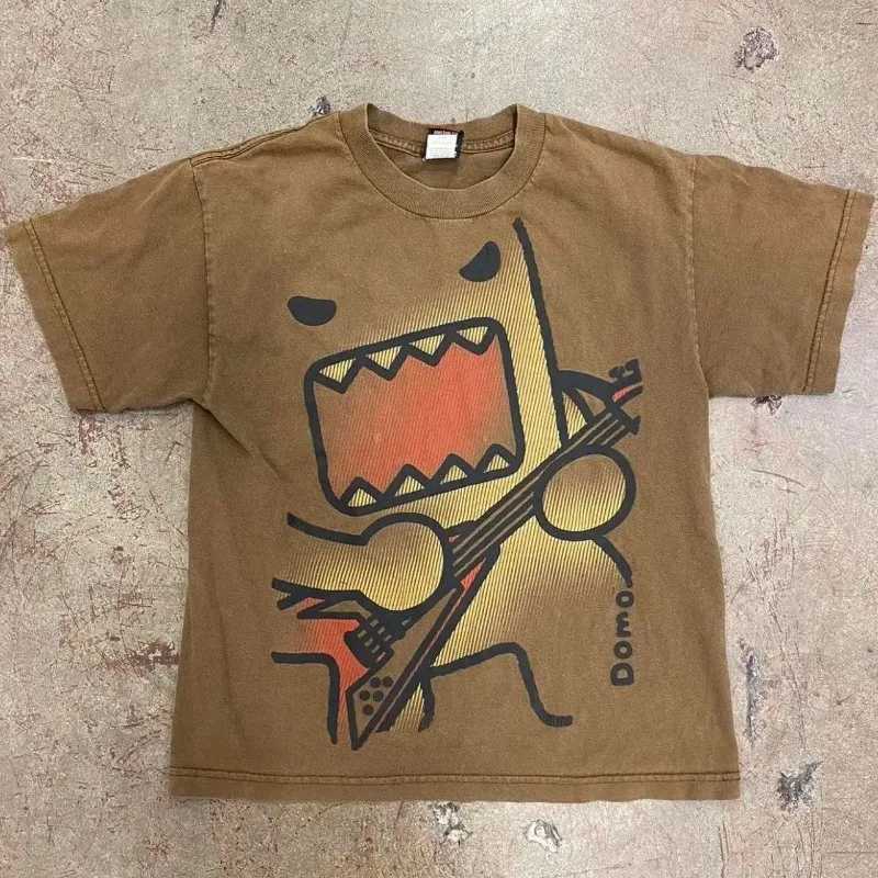 Kawaii Oversized Summer Trend Funny T-shirt Printed Versatile Pair of Cotton Y2k Casual Loose Top New Simple Retro T-shirtT250318