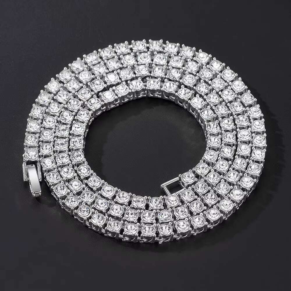 New Hiphop Street Full Tennis Men's and Women's Personalized Clavicle Chain Necklace Fashion Accessories