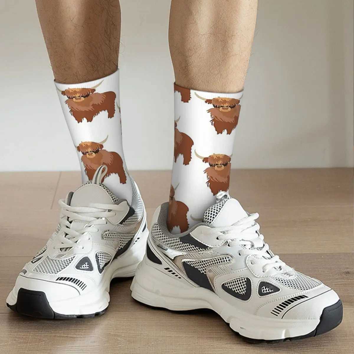 Fluffy Highland Cow Socks Harajuku Super Soft Socks Four Seasons Long Socks Neutral Birthday Gift Accessories X250319
