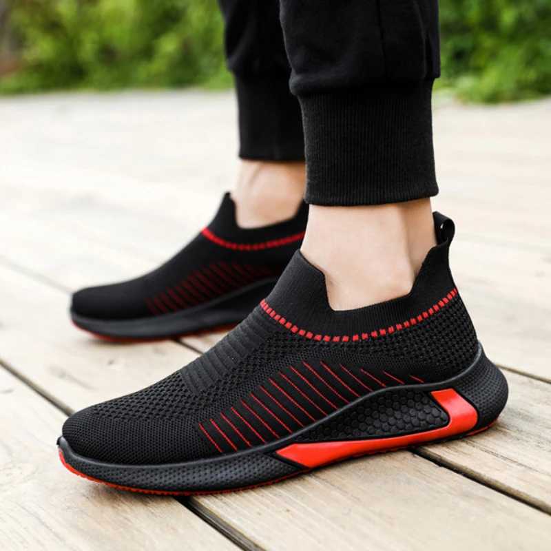 Socks Mouth Mens Shoes Lightweight Mens Sneakers Trendy Male Slip-on Casual Jogging Shoes Male Loafers Soft Sapatos Masculinos Z250319
