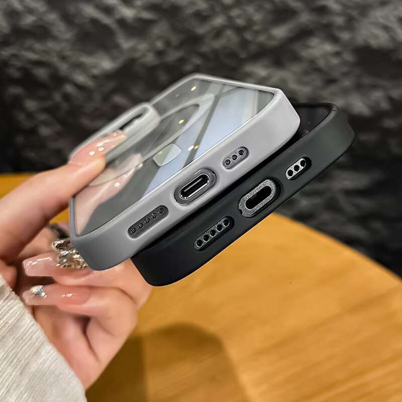 Shockproof Clear Transparent Phone Case for iPhone 12 13 14 15 16 Pro Max Wireless Charging Magnetic Back Cover Funda