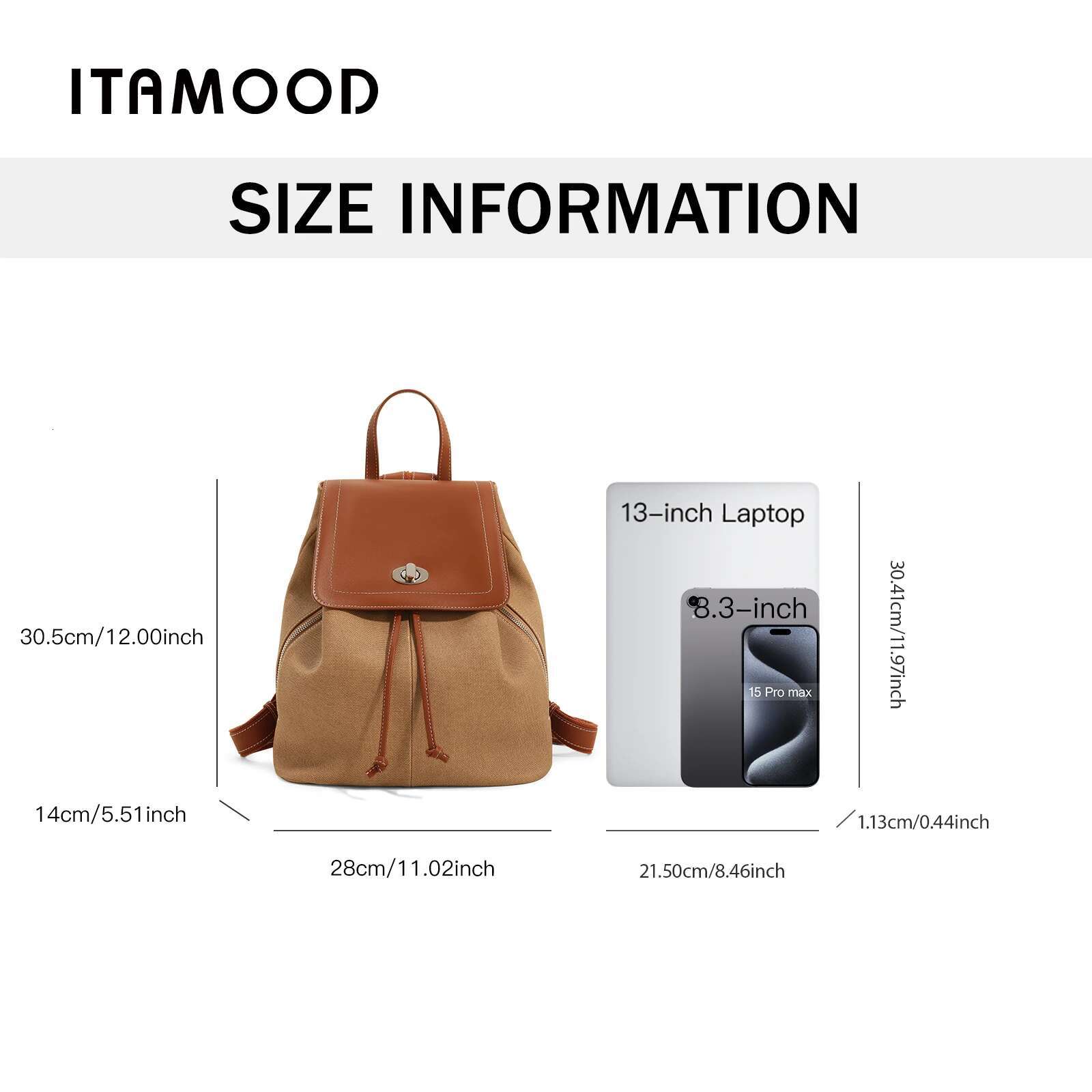ITAMOOD New Shoulder Bag Senior Sense Of Collision Color Blocking Versatile Commuter Backpack Large-Capacity Schoolbag
