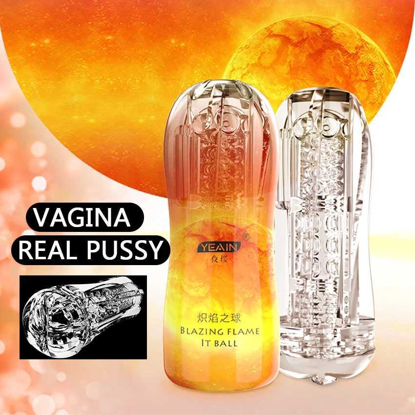 Mens Masturbation Cup Sex Toys Mens Massager Transparent Vagina Real Cat Sex Masturbation Soft Silicone Adult Products Men 18XJ250319