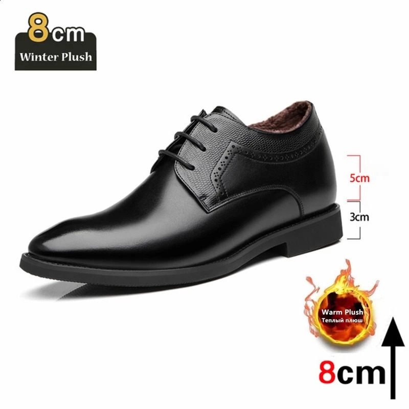 Man Elevator Business Dress Leather Shoes 368cm Men Formal Shoes WinterSpring Business Men Oxfords Versatile Wedding Shoes 250314
