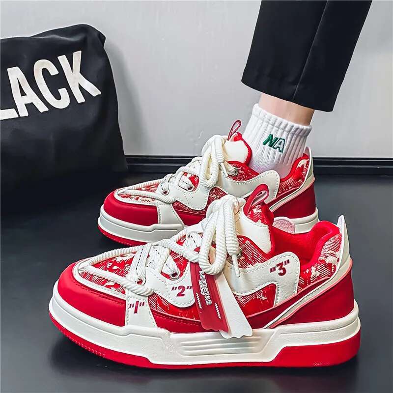 2025 new men's multifunctional retro casual flat bottomed sports thick soled designer fashionable height increasing bread shoes