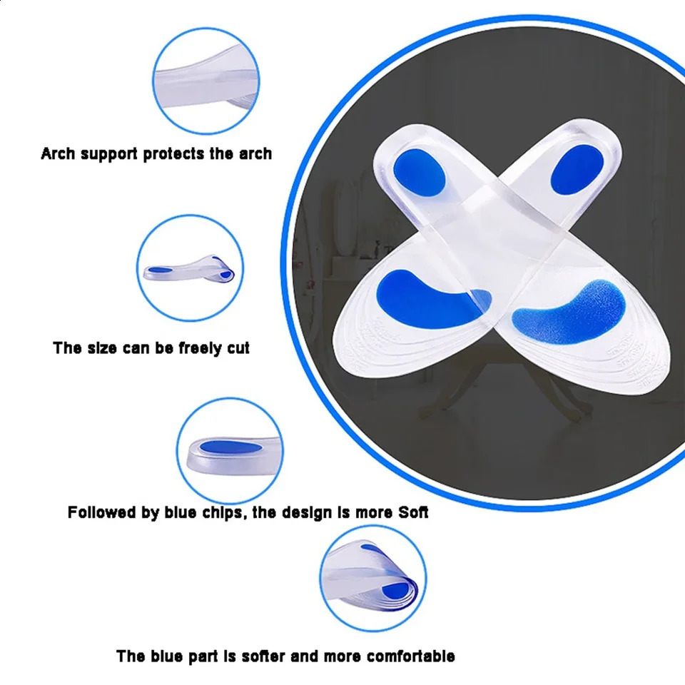 Silicon Orthopedic insoles for Shoes Women Men Flat Foot Arch Support Shoe Pad Shock Absorption Plantar Fasciitis Relief Insoles 250319