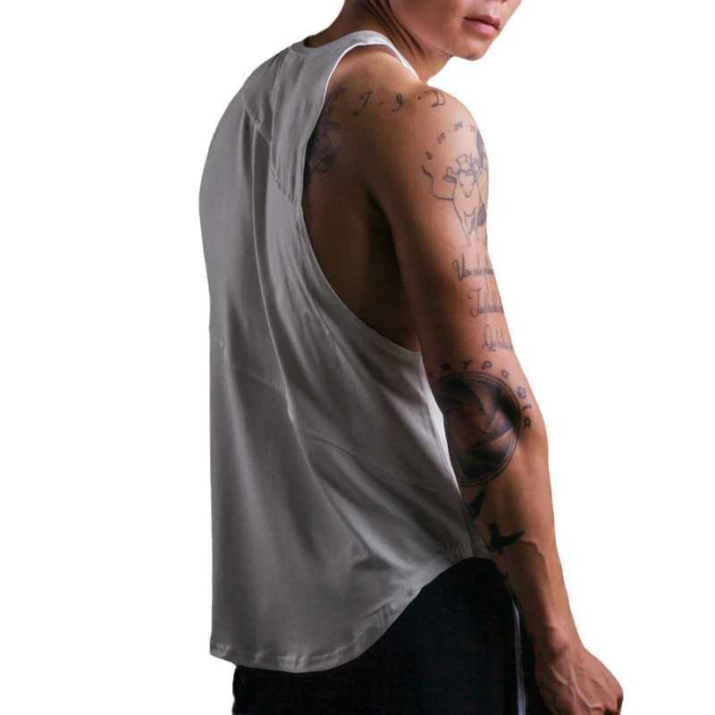 New Fitness Tank Top Mens Gym Fitness Sleeveless Mens Stringer Single Sleeve Summer Casual Loose UnderwearT250318