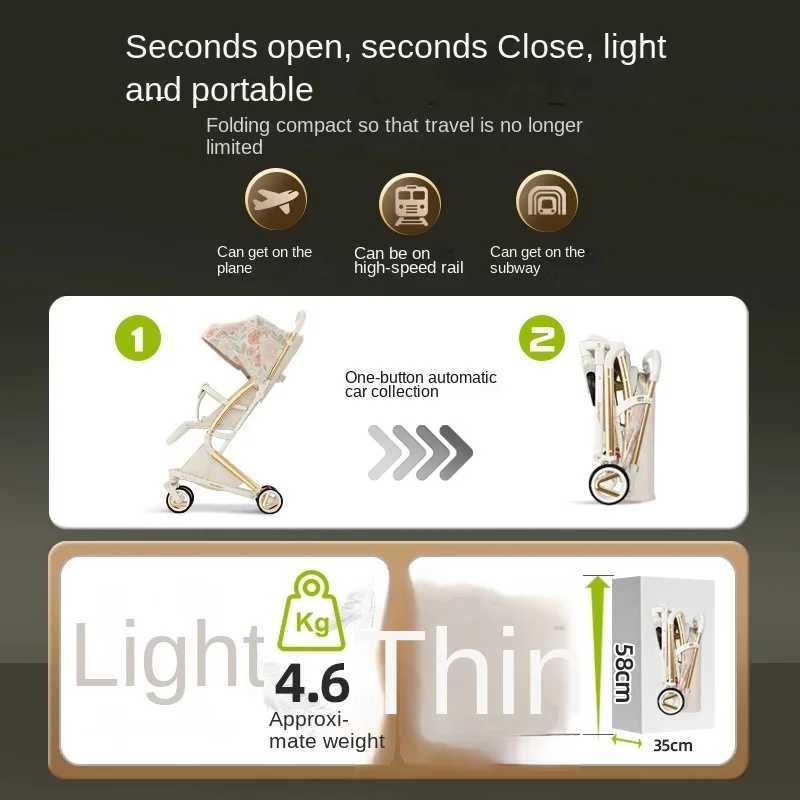 New baby stroller childrens walking baby god lightweight folding pocket cart childrens four-wheel stroller umbrella cart Z250319