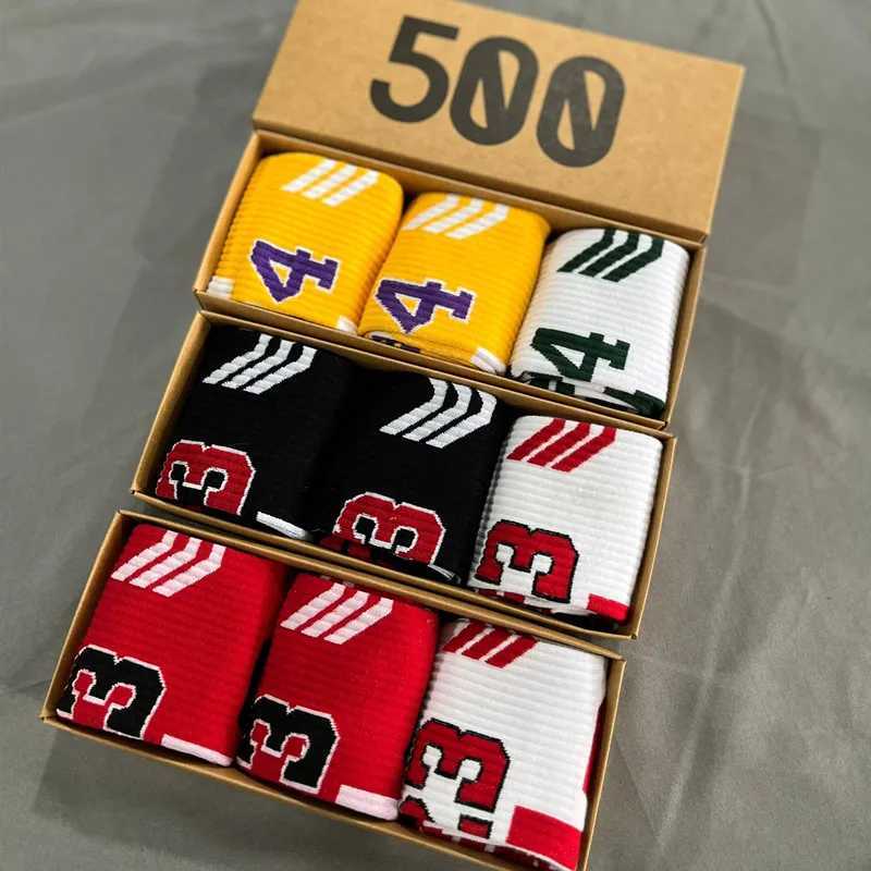 3pcs Athletic Basketball Crew Socks Non-Slip Cushioned Sport Socks for Men in Gift Box X250319
