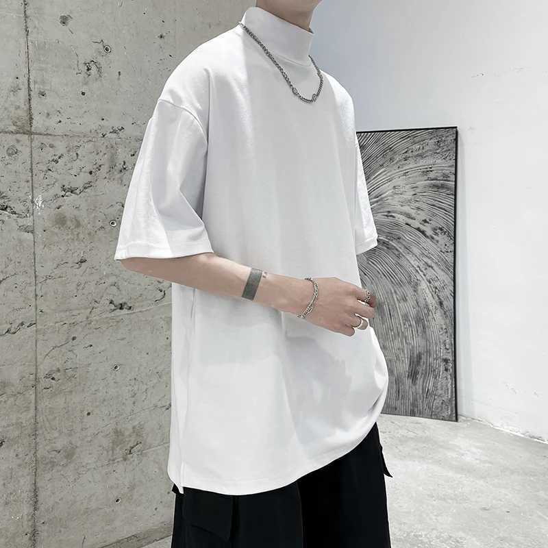 2024 Long Sleeve Mens T-shirt Solid Hip Hop Mens Super Size Mens Casual Short Sleeve Top Black/White/PurpleT250318