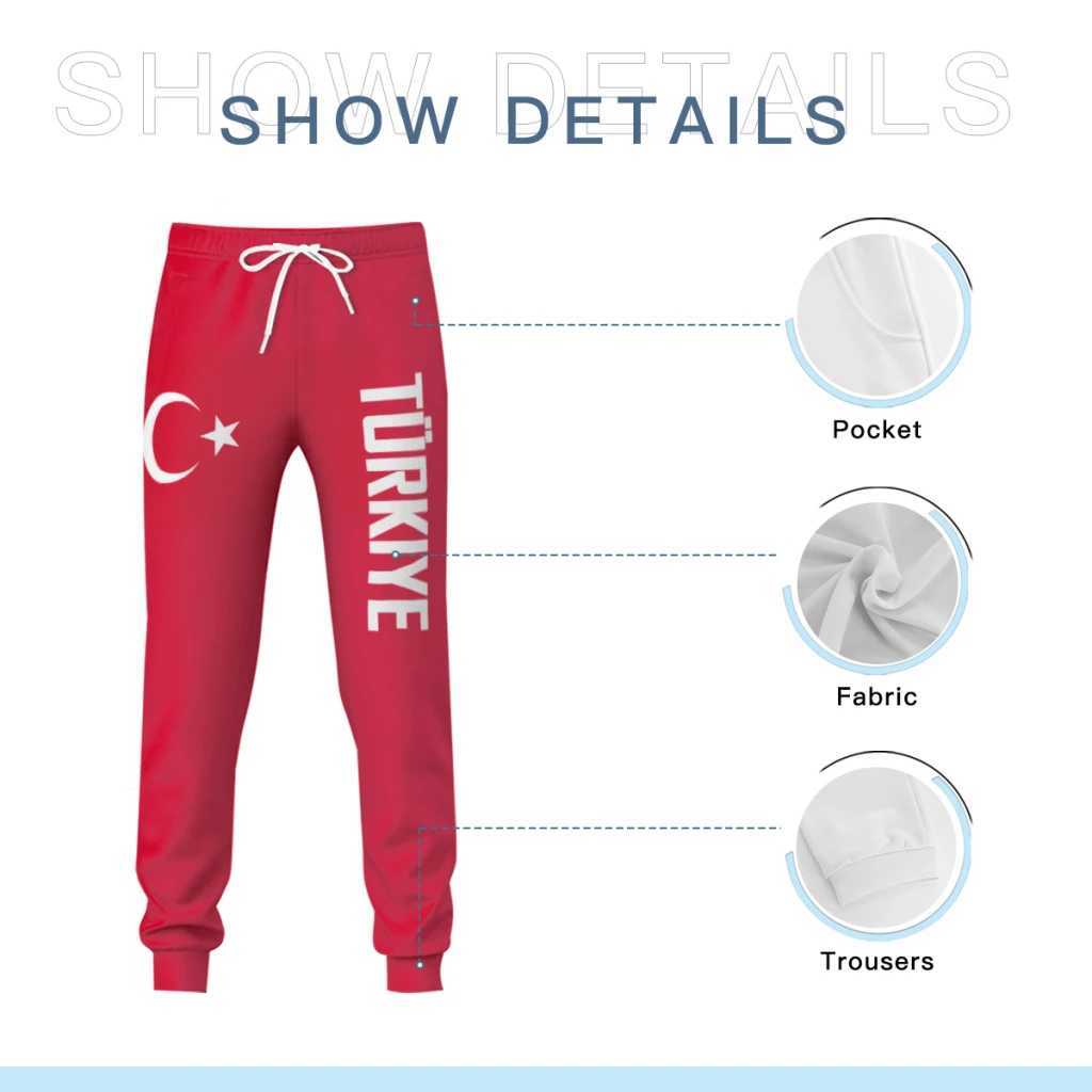 TRKIYE Turkey Flag Mens Sweatpants with Pockets Joggers for Men Sports Casual Sweat Pants With Drawstring X250319