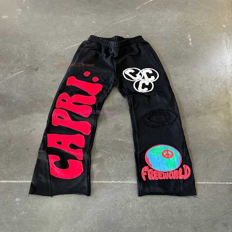 Y2K new best-selling American hip-hop letters printed loose casual pants mens Harajuku Gothic running casual pants street wear X250319