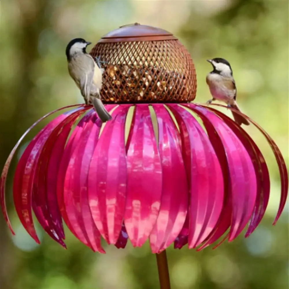 Conepower bird feed outdoor decoration garden flower Picaflor wild rust proof art metal 250318