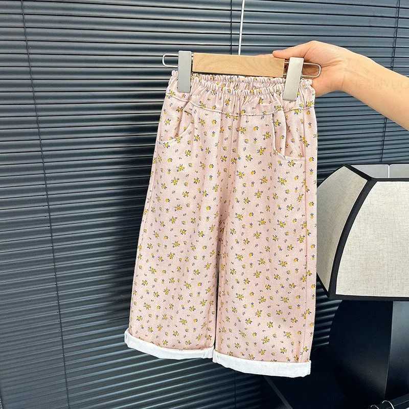 Girls Spring Autumn Fashion Floral Cotton Pants Simple Versatile Children Casual Trousers Soft Breathable Kids Straight Leg PantT250318