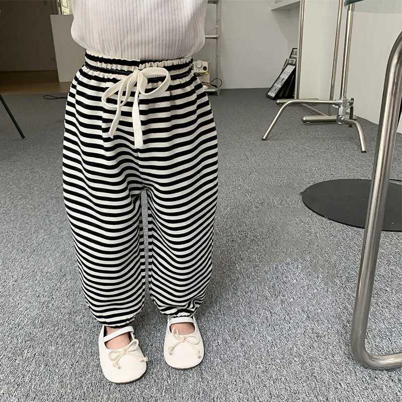 2024 Summer Childrens Pnats Childrens Korean Mosquito Pants Boys and Girls Baby Casual Coat Sports PantsT250318