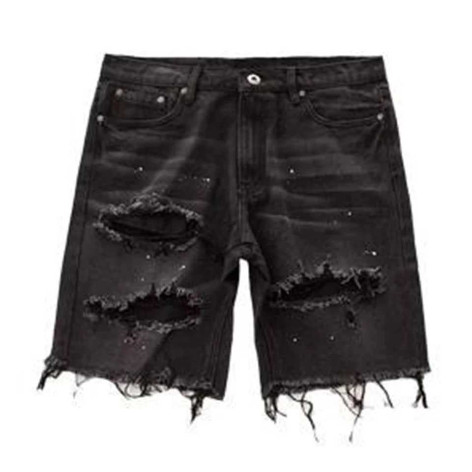Mens summer Distressed shorts fashion ultra-thin tear shorts retro streetwear W250319