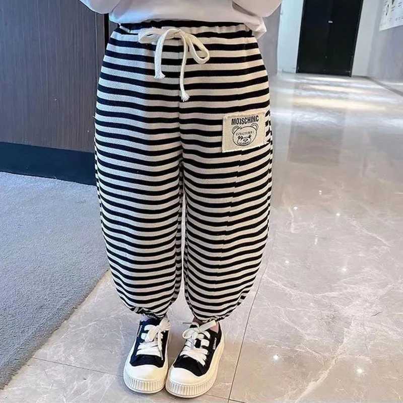 2024 Summer Childrens Pnats Childrens Korean Mosquito Pants Boys and Girls Baby Casual Coat Sports PantsT250318