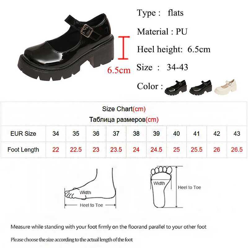 Patent Leather High Heels Mary Jane Shoes Women Japanese Style Ankle Buckle Platform Pumps Woman Punk Jk Uniform Lolita Shoes 43XJ250319
