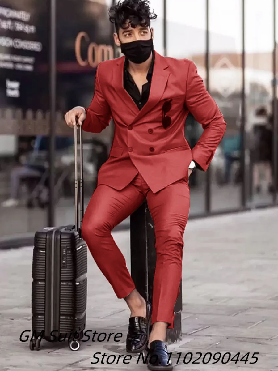 Mens Suits Plus Size Blazers Brown Double Breasted Formal Slim Fit Casual Tuxedos Wedding Groom Men Costume Homme Marriage 250311
