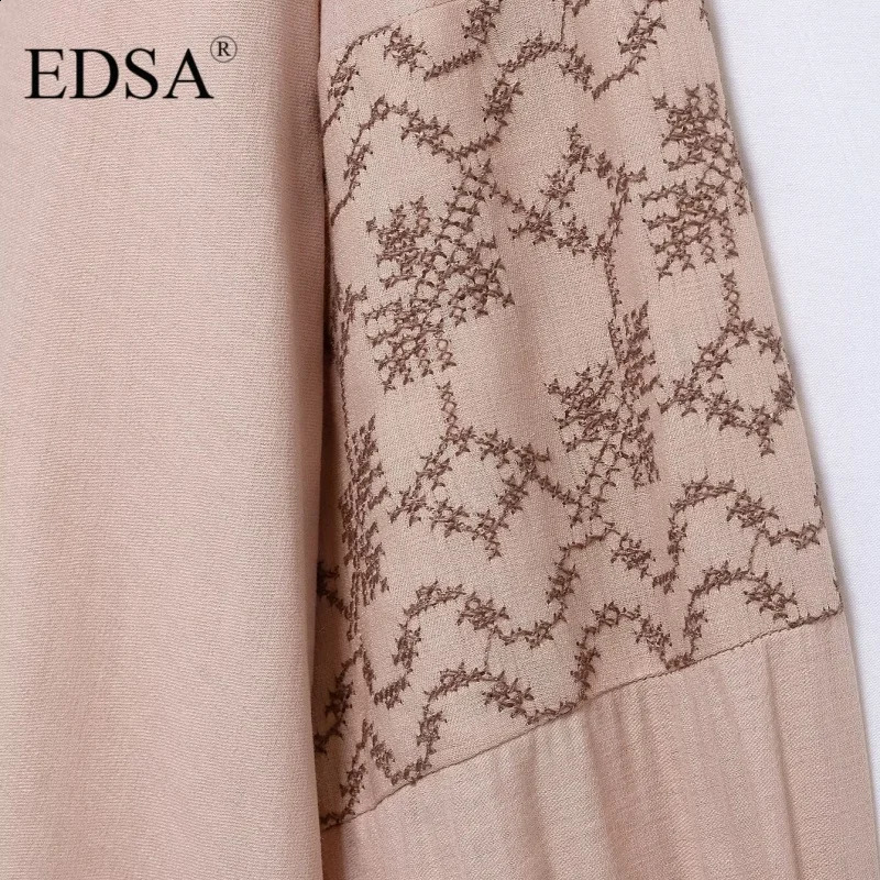 EDSA Womens y Shirt Vneck Button Front Single Chest Office Long Sleeve 250318