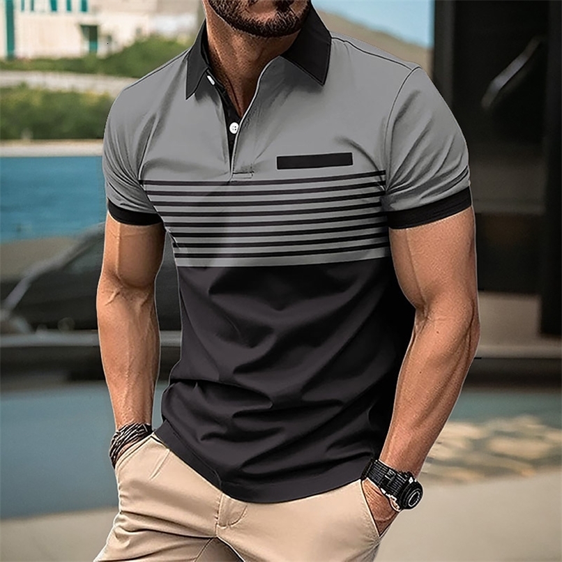 Mens Summer Casual Short-Sleeved Polo Shirt Business Casual Breathable T-Shirt Mens Sport Top European and American plus size 250318