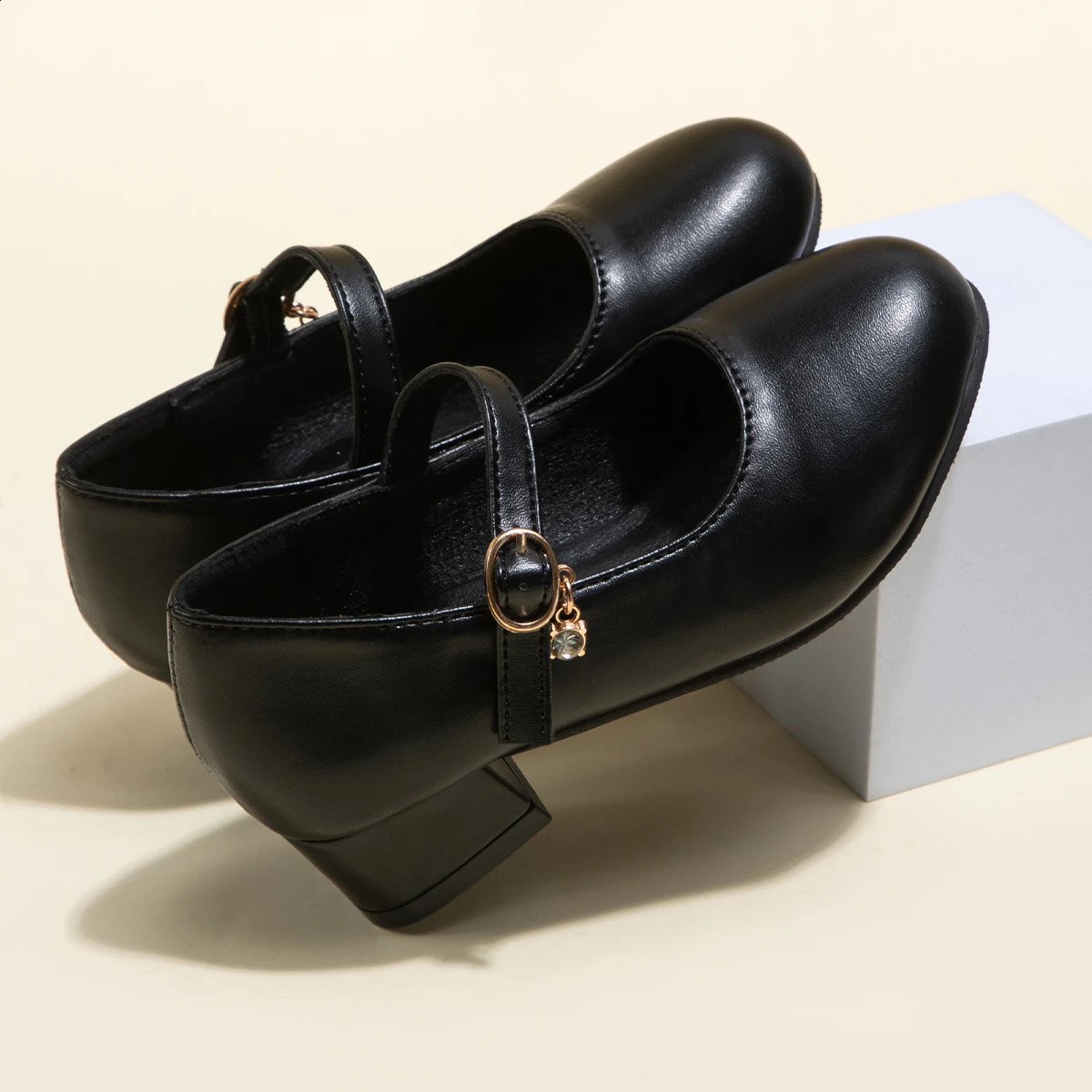 Children Girls Leather Shoes White Princess High Heel For Kids Performance Dress Student Show Dance Sandals 2637 250319