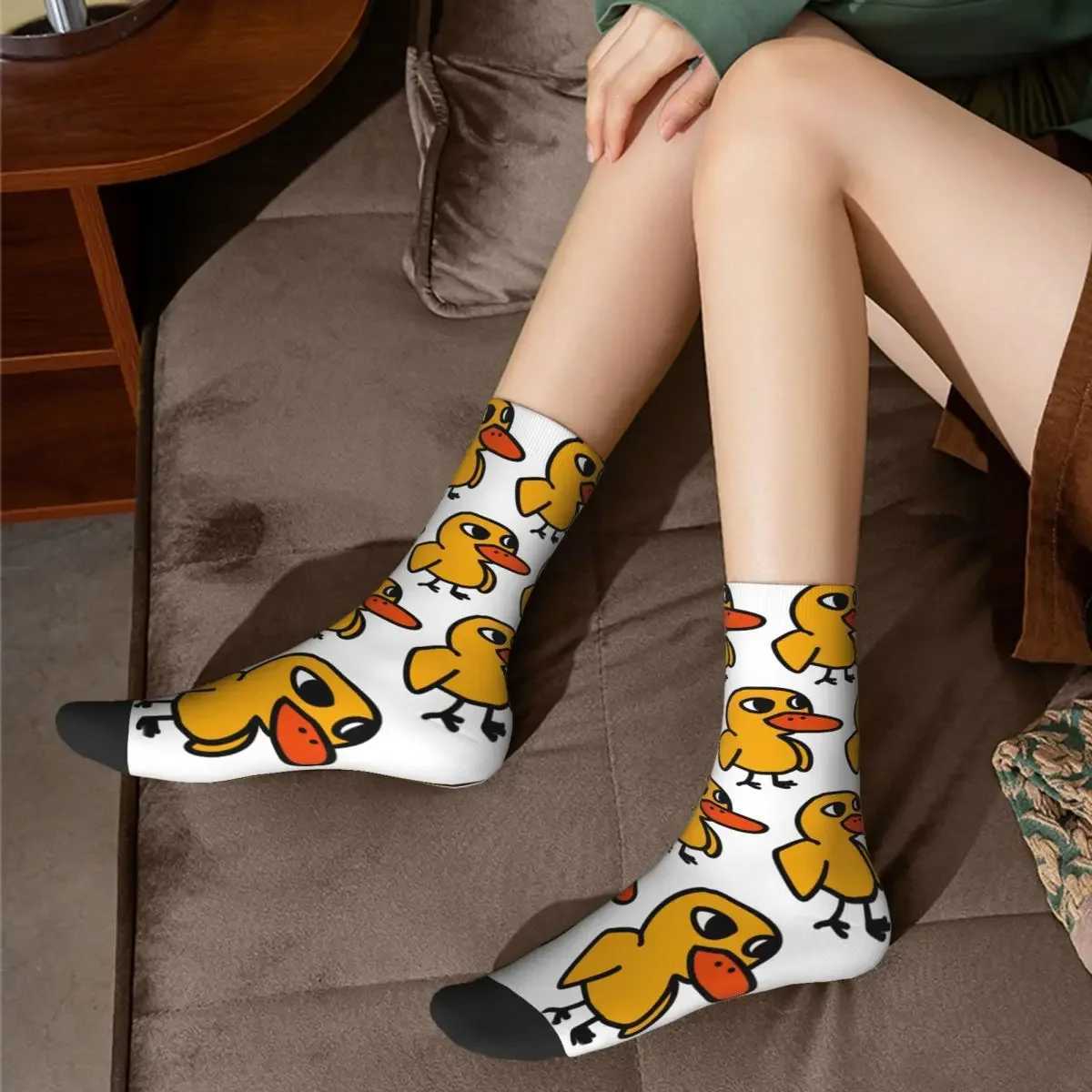 Duck Song Socks Harajuku Sweat Absorbing Stockings All Season Long Socks Accessories for Unisex Birthday Present X250319